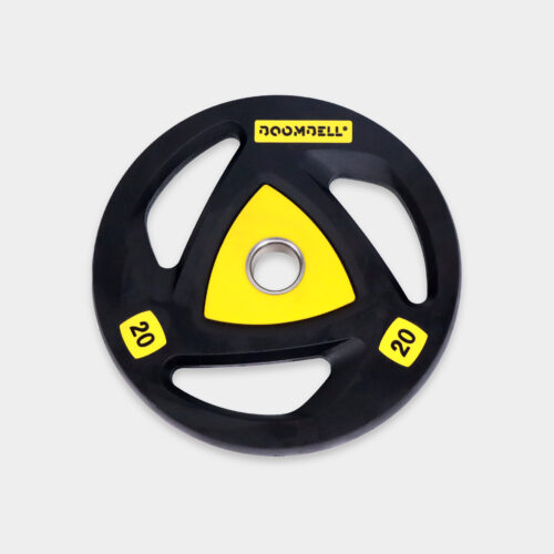Boombell®20kg Boomplate 3-Grip Gewichtscheibe gummiert, 50mm