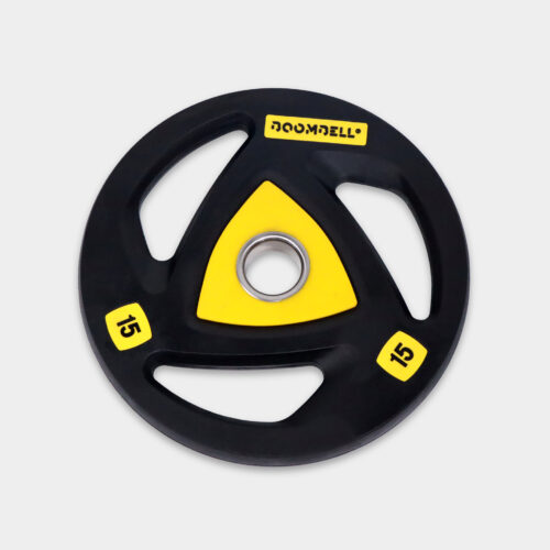 Boombell®15kg Boomplate 3-Grip Gewichtscheibe gummiert, 50mm